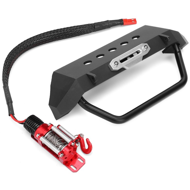 Front Bumper Manual Winch Upgrade Kit Accessory Fit for TRX4/SCX10