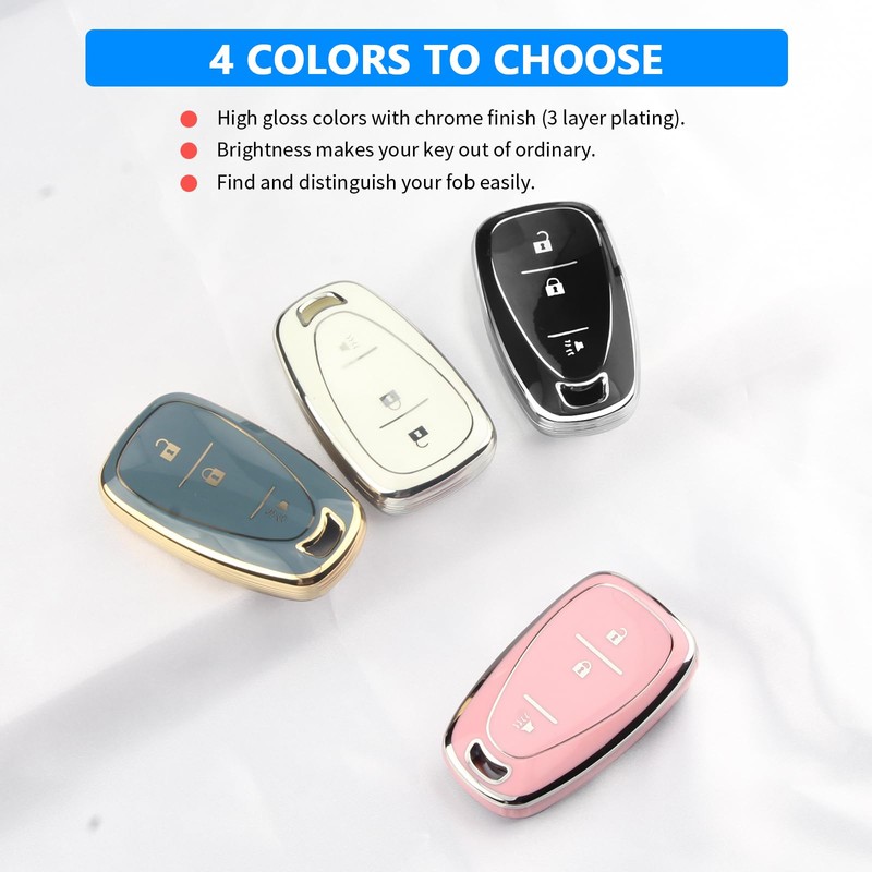 QBUC Key Fob Cover for Chevy, Car Key Fob Case