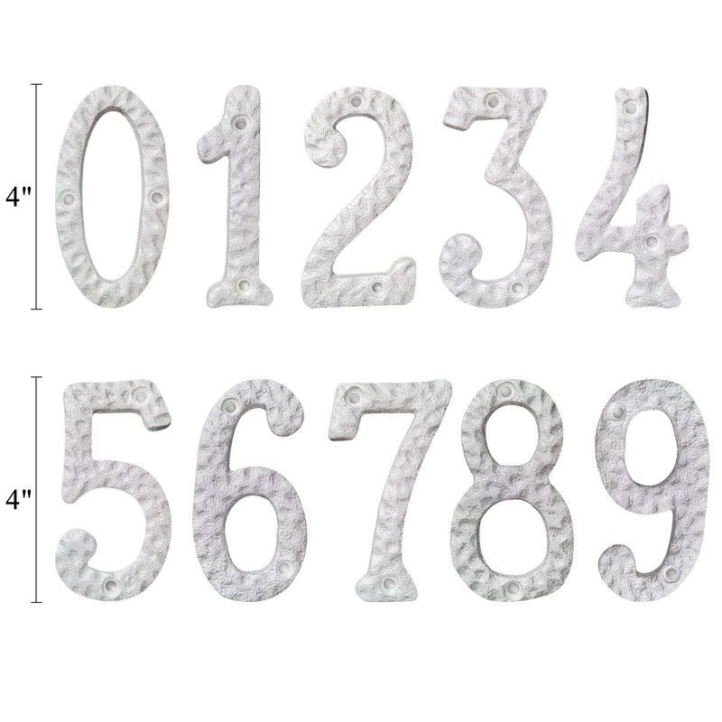 TripDock 4 Inch House Numbers for Outside-Rustproof Cast Iron Metal