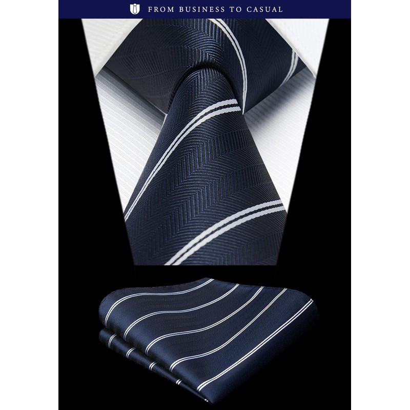 HISDERN A3-02 Washable Necktie, Chief, Clip, Set of 3, Width