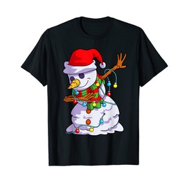 Christmas Dabbing Snowman Kids Girls Boys Matching Family T-Shirt