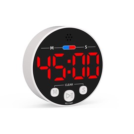 Large LED Digital Timer, Magnetic Countdown Loud Timer for Kitchen Cooking, Classroom Whiteboard, Kids, Toddler, Game, Productivity, Focus, Work, Task, Office, Meeting – Small, Simple, Visual, Red