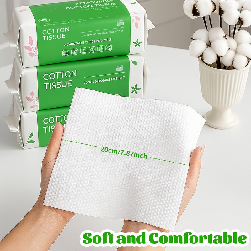 Disposable Face Towels 100 Count, Biodegradable Facial Towels for Sensitive