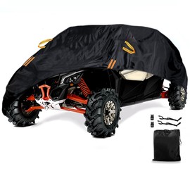 UTV Cover Waterproof Heavy Duty, All-Weather Protection Black Oxford Cloth Protection UTV Covers for RZR PRO XP 4 Can-Am Maverick Defender Arctic Cat Textron Side by Side Covers，4-6 Seater