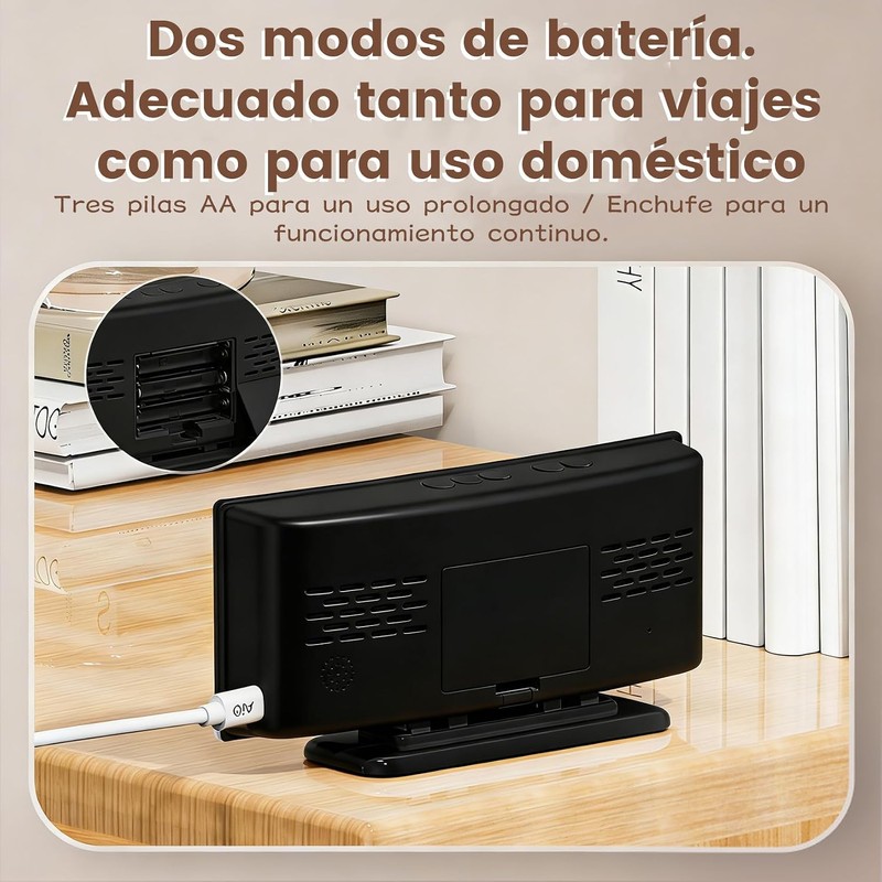 Despertador digital LED Meeyoga 4096 – hora 12/24, temperatura y