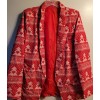 Holiday Time Womens Red Christmas Tree Pattern Suit Top Blazer