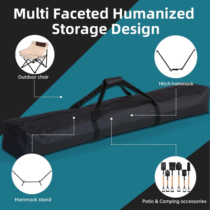 CROSSHIP Heavy-Duty Hammock Storage Bag - Black, 41.3''L x 10''W,
