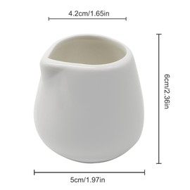 ICEBLUEOR 6 PCS Small Milk Jugs, White Ceramic Milk Creamer Pitcher, Syrup Server, Gravy Jug,Sauce Pots,Sugar Pot, Mini Milk Pouring Jug for Milk Coffee,Suitable for Home Kitchen Office Coffee Bar