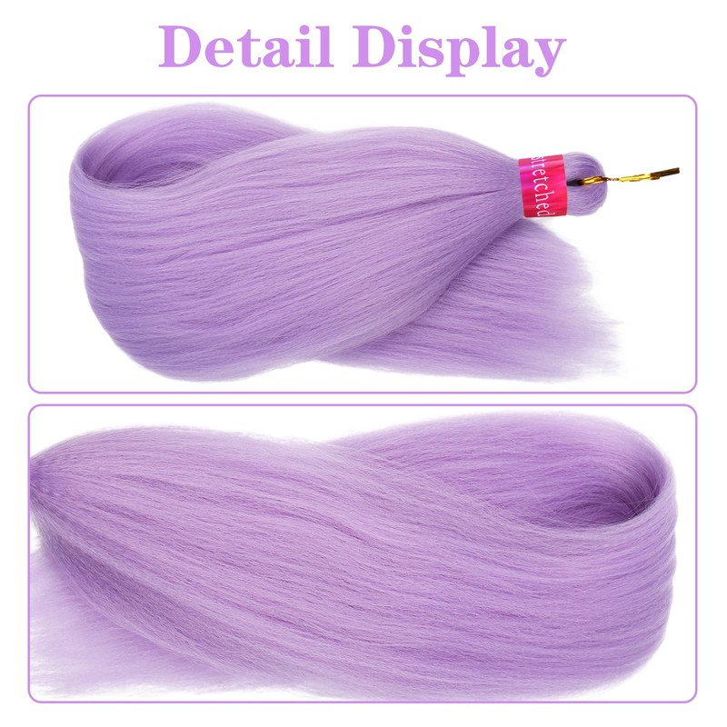 Lavender Purple Braiding Hair Pre Stretched 2 Packs Box Braids