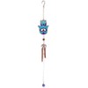 Vibrant Blue Metal Hand of Hamsa Windchime - 73cm x