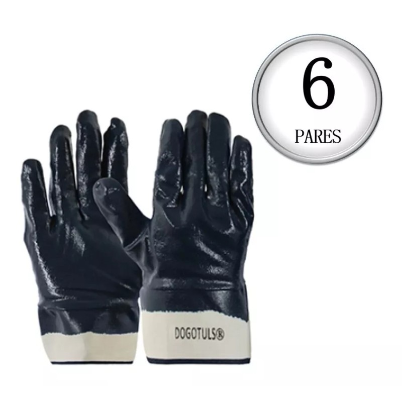 Dogotuls 6 Pares De Guantes De Nitrilo De Alta Resistencia