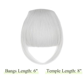 Fringe Hair Pieces Hair Toppers Clip In Hair Extensions Clip On Bangs Human Hair for Women Natural Curved Hair Extensions for Daily Wear (Grey)