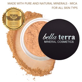 BellaTerra Cosmetics Mineral Powder Foundation – Natural | Soft Neutral Shade with Matte Finish | Long-Lasting, Buildable Mineral Formula for Everyday Wear 9g