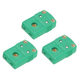 sourcing map Mini K Type Thermocouple Wire Connectors Female Plug Adapter High Temperature 220°C(428°F) for Thermocouple Sensor Probe Green 3pcs
