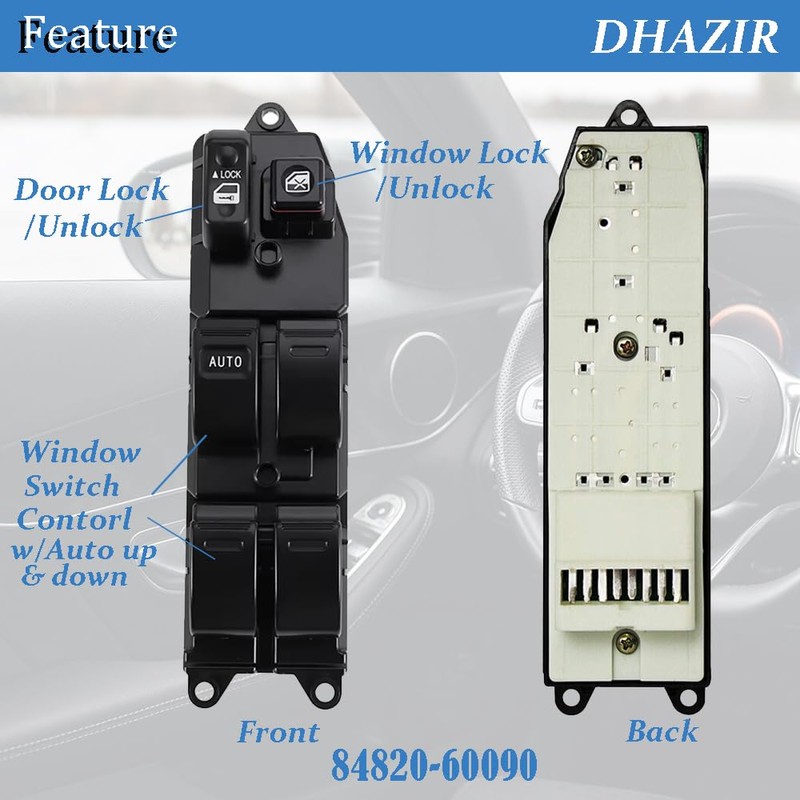 84820-60090 Master Power Window Switch Front Left Driver Side Fit
