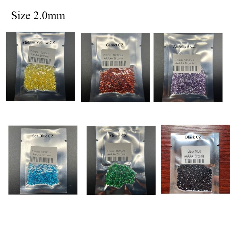 Tiny Small Size Round Brilliant CZ Gemstone Synthetic 1.0-3.0mm Cubic