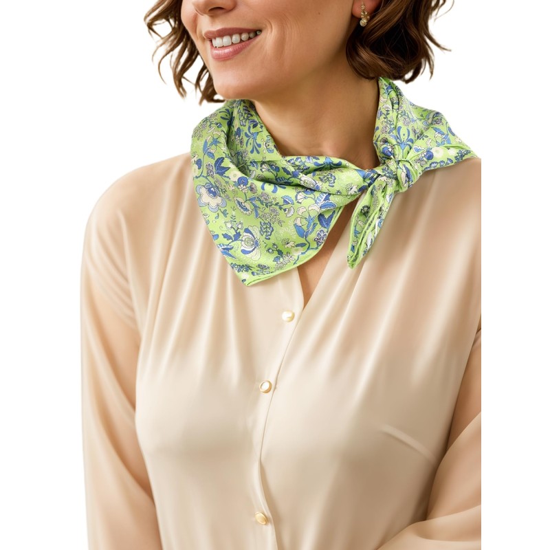Prettystern 100% Silk Women's Men's Paisley Silk Scarf Summer Silk