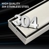 Kuaisailsk Linear Shower Drain ，24 Inch Brushed 304 Stainless Steel