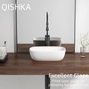 Small Vessel Sink Bowl Above Counter, QISHKA 14" x 10"
