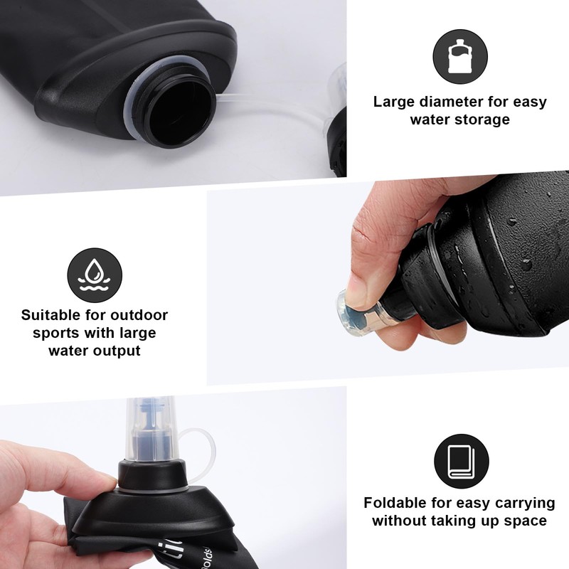 500 ml Soft Flask Foldable Running Water Bottle TPU Handheld