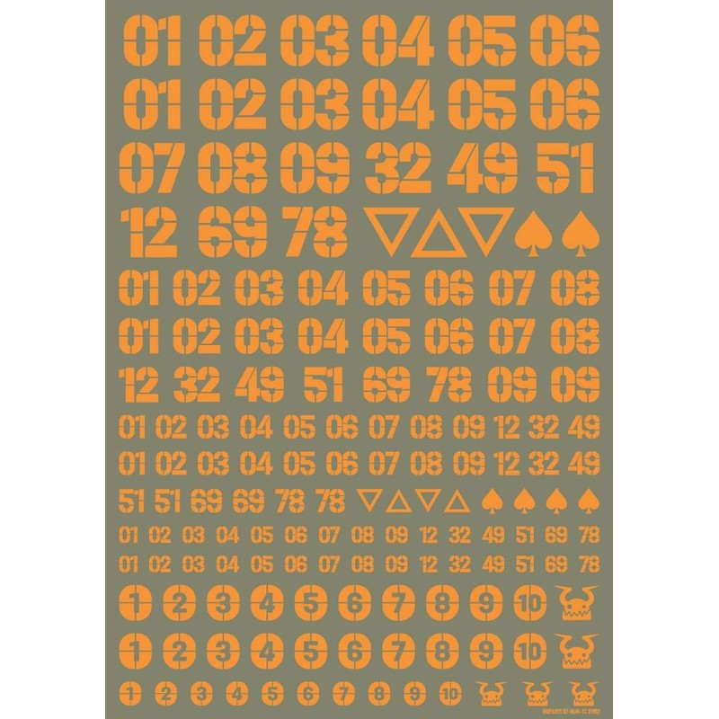Haikyu Parts DZ Number Decal Orange 1 Piece Plastic Model