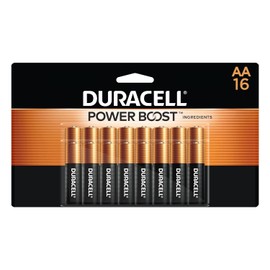 Duracell Coppertop - Pilas AA con ingredientes Power Boost, 16 unidades (paquete de 1) batería alcalina doble AA de larga duración para dispositivos domésticos y de oficina
