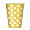 Polka Dot Party Paper Cups - 12 Oz, Sunflower Yellow,