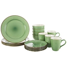 Pfaltzgraff French Lace Dinnerware Set, 16 Piece, Green