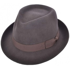 MAZ Elegant 100% Wool Trilby Hat Waterproof & Crushable Handmade with Grosgrain Band (UK-Unique) (Brown, Large 59 cm)
