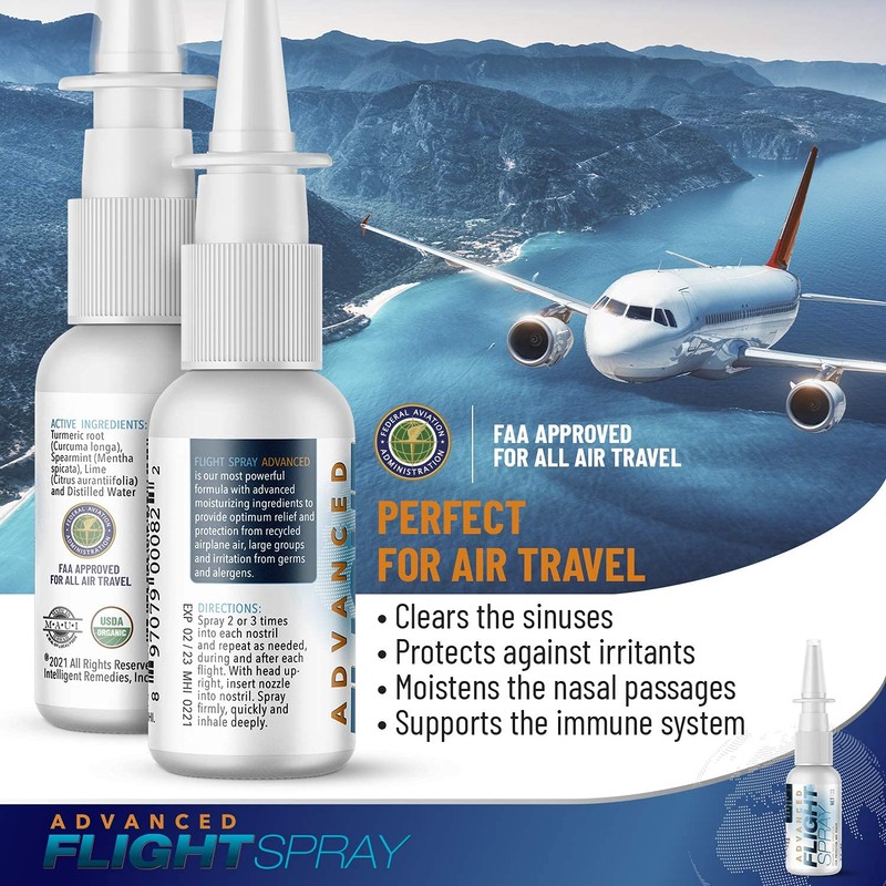 Intelligent Remedies Flight Spray Advanced, Nasal Nose Spray Cleaner for