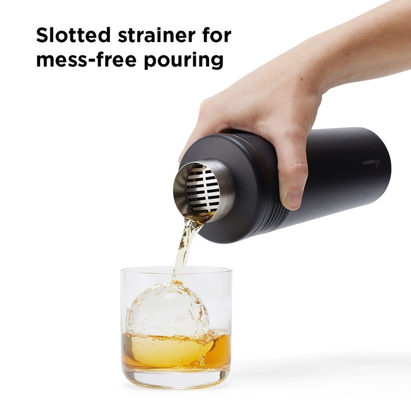 Rabbit Wine 18 oz Stainless Steel Cocktail Shaker, Multi-Use Stainless