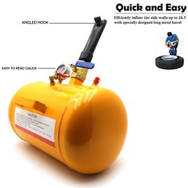 HTTMT- 5 Gallon Vehicle Air Tire Bead Seater Blaster Tool Seating Inflator Truck ATV 145PSI [P/N: ET-CAR-TIRE005-5G-YELLOW]