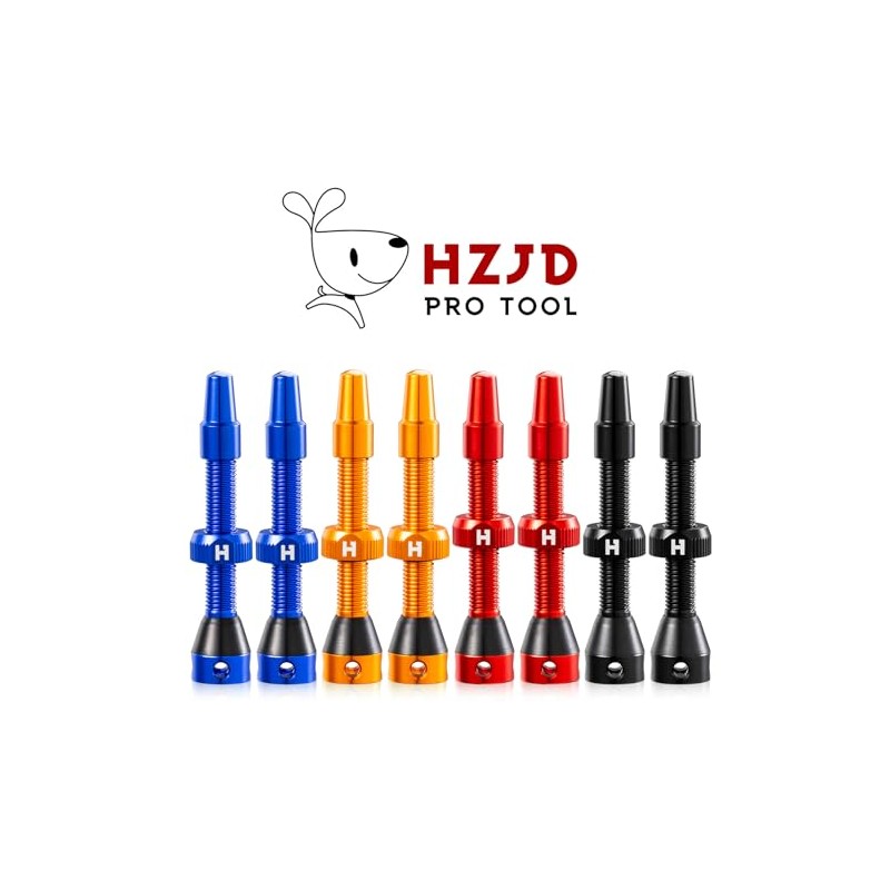 HZJD 2 x Presta Tubeless Valves, Blue, Tubeless Stem, Integrated