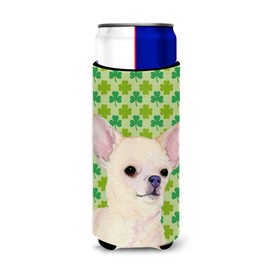 Chihuahua St. Patrick's Day Shamrock Portrait Ultra Beverage Insulators for Slim cans SS4403MUK