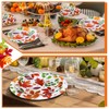Yungyan 50 Pcs Fall Leaves Party Plates Disposable Thanksgiving Paper