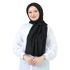 Prien Hijab Headscarf for Women, Muslim Dress Scarf, Headscarves for Girls, Islamic Long Scarf, Chiffon Turban Dresses for Ramadan, black