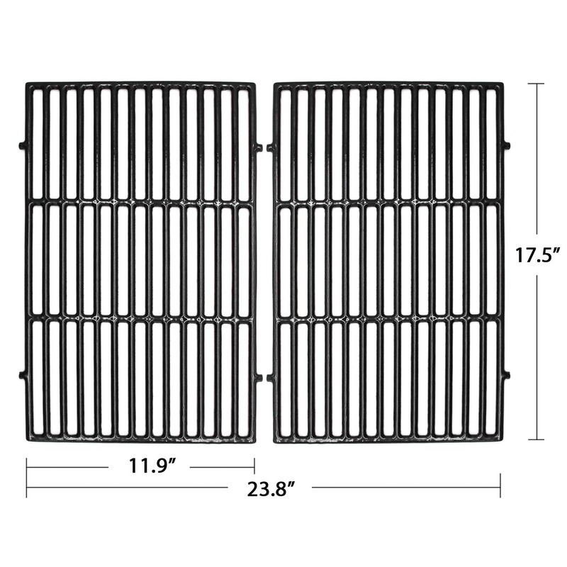 Hongso 7638 17.5" Polished Porcelain Cast Iron Grill Grates Replacement