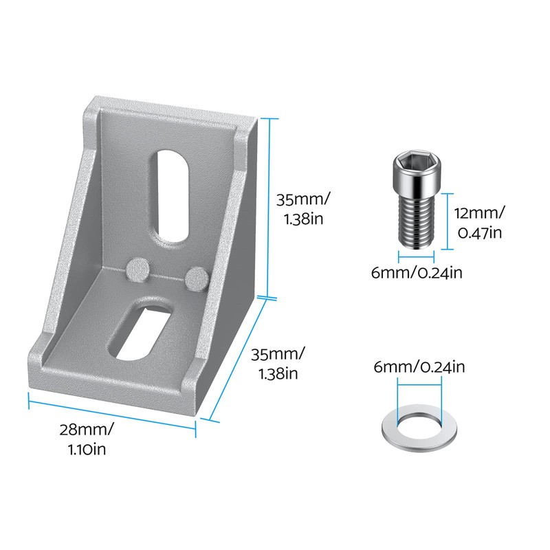 Set of 10 Angle Joints with Nuts & Bolts