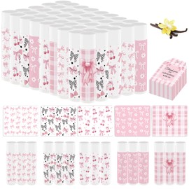 50 Pack Pink Gifts Bulk Lip Balm for Women,Girls Favors Gifts for Bachelorette Girls Pink Bow Moisturizing Lip Care Pretty lipstick for Women Birthday Party Supplies Decorations(pink bow)