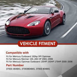 yeedaky 6pcs 37003-804841 Fuel Injectors for Mercury Outboard 150hp DFI Optimax Mariner 135-200 HP 2001-2006 Optimax Outboard 135HP 150HP 175HP 2000-2006 fuel injector kit