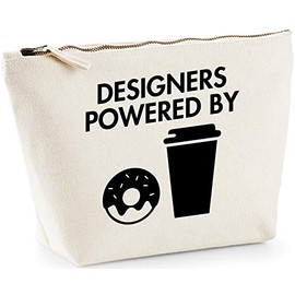 Hippowarehouse Designers powered by donuts and coffee printed make up cosmetic wash bag 18x19x9cm