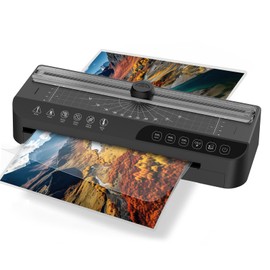 Laminator Machine, A4 Laminating Machine Hot, Home Office Paper Card Lamination Machine, 4 in 1 Personal Desktop Hot Cold 9 Inch Thermal Laminator for Home Office School