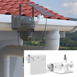 Koroao Gutter Mount for SEHMUA RBX-S40/S44/S45/SD22 Solar Outdoor Camera Bracket Compatible with SEHMUA Solar Security Cameras Wireless Outdoor Kit（White）