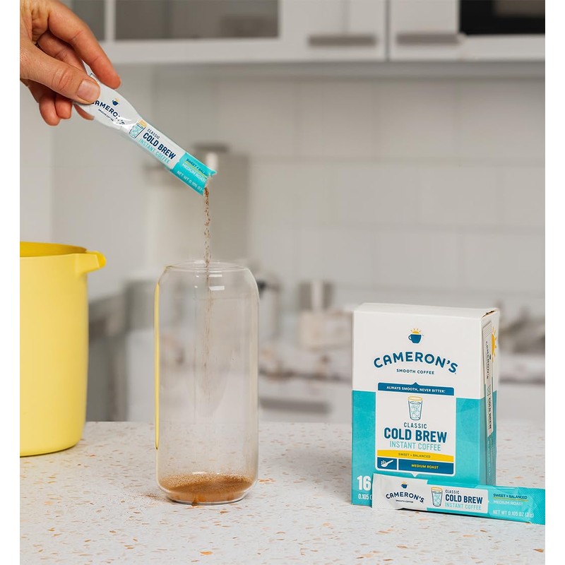 Cameron's Coffee Cold Brew Instant Single Serve Sticks, Vanilla Bean,