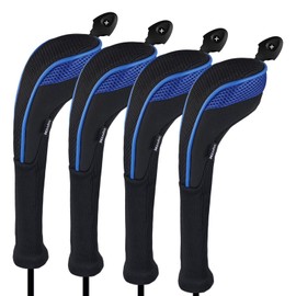 Andux 4 Pack Long Neck Golf Hybrid Club Head Covers Dial No. Tag CTMT-01 Black/Blue