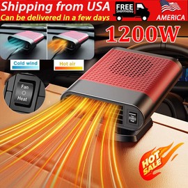12V 1200W Car Heater Portable Electric Heating Fan Defogger Defroster Demister