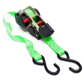 Wiltec Automatic Lashing Strap 320 daN Tensile Load 3 m x 25 mm PES Lashing Strap with S-Hook Self-Retracting