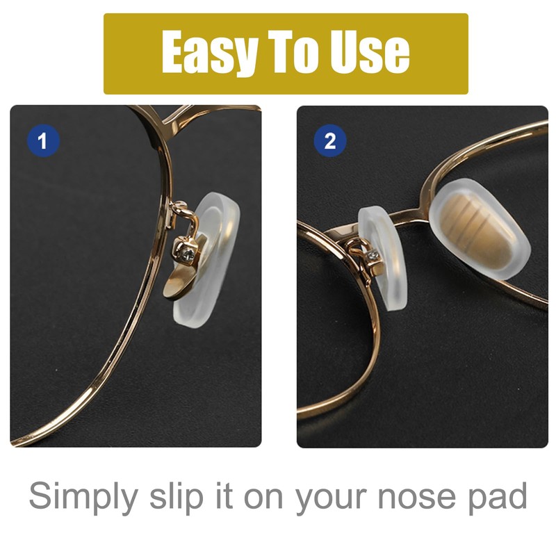 5 Pairs Slip-on Nose Pads Covers,Soft Silicone Eyeglasses Nosepads Anti-Slip