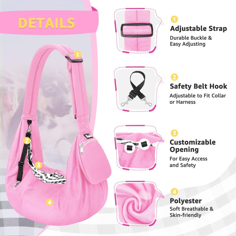 SlowTon Dog Carrier Sling - Thick Padded Shoulder Strap Adjustable