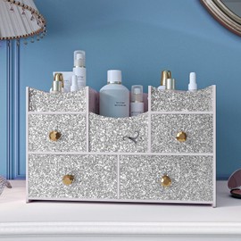 VaryPaper 15.7''x315'' Silver Chunky Glitter Wallpaper Peel and Stick Wallpaper Silver Contact Paper Self Adhesive Removable Sparkle Sequin Wallpaper Wall Covering for Bedroom Living Room Accent Walls